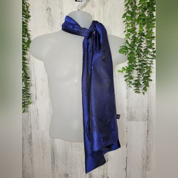 Authentic Versace Iridescent Black and Blue Scarf - Picture 6 of 12
